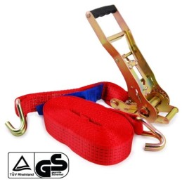 Ιμάντας Καστάνια 9m 5000kg  & Γάντζους Κόκκινος